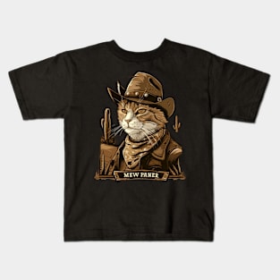 Cat Cowboy Paws & Spurs Kids T-Shirt